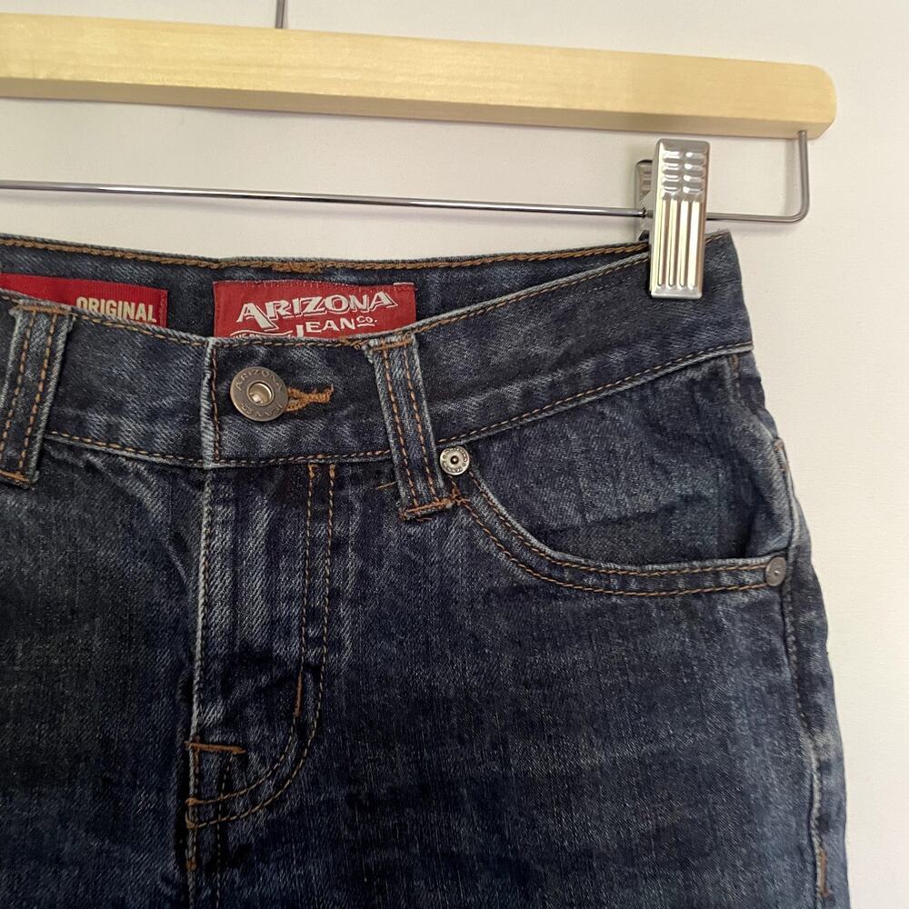 Arizona jeans original kids size 8 regular cotton pants denim dark wash pants - Picture 2 of 7